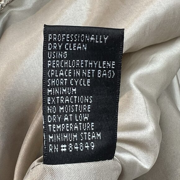 Carmen Marc Valvo Metallic Gold Shift Dress Size 8 Beaded Empire Waist Goddess - Picture 10 of 12